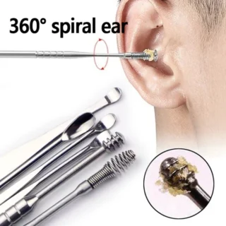 Ear Wax Cleaning Kit, 6 Pcs Ear Pick Tools, Wax Removal Kit, Ear Cleaning Tool Set, Spring Earwax Cleaner Tool for Children and Adult Multicolor product image